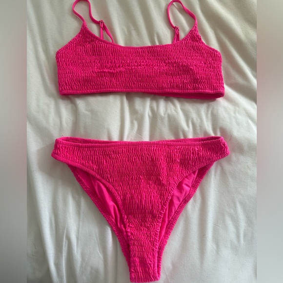 Other - Hot Pink Textured Bikini Set